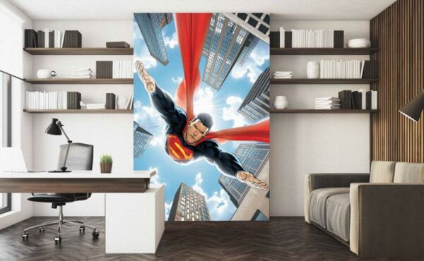 Super Man Sky Scraper Wallpaper