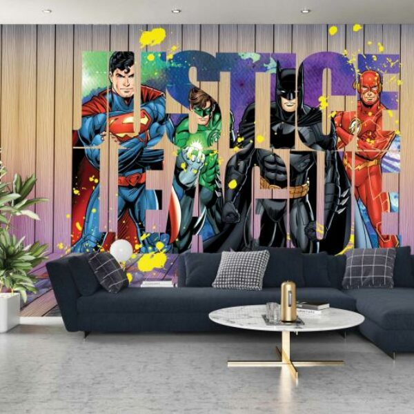 Justice League Letters Mural