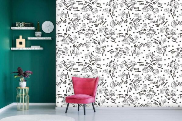 Tom & Jerry Patterned Wallpaper