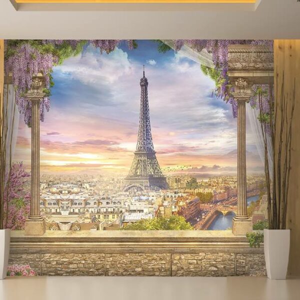 Eiffel Tower Sunrise Mural