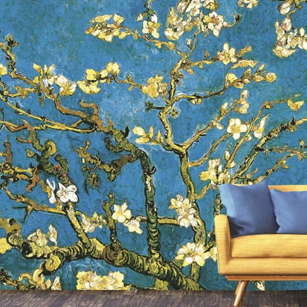 Blue Tree Floral Mural