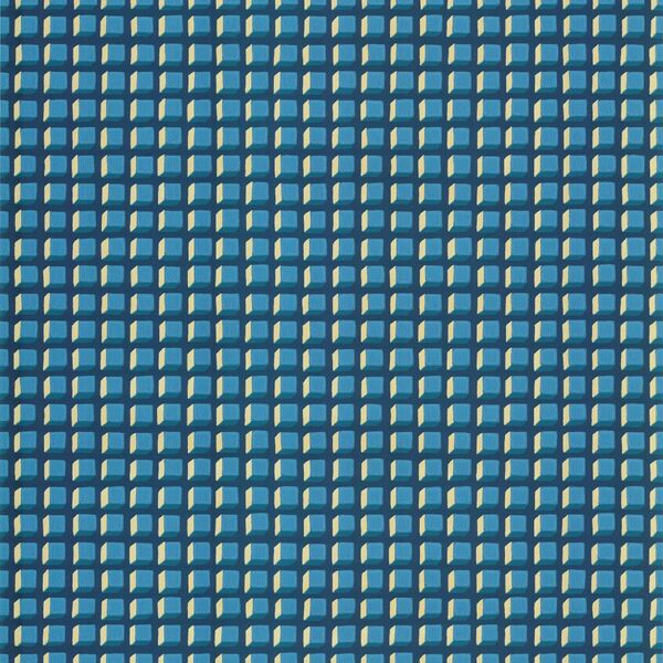 Blue and Gold Mosaic Wallpaper