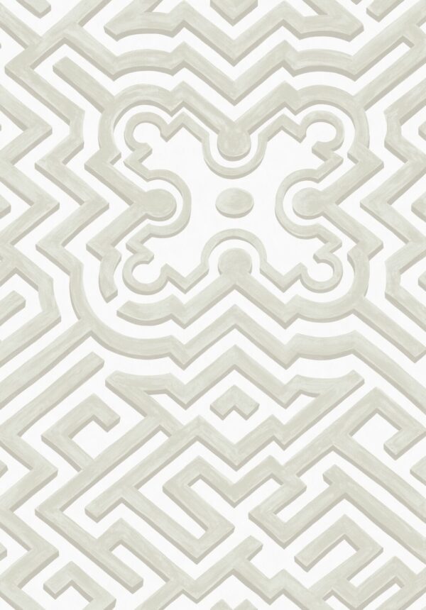 Stone Palace Maze Wallpaper - Off White