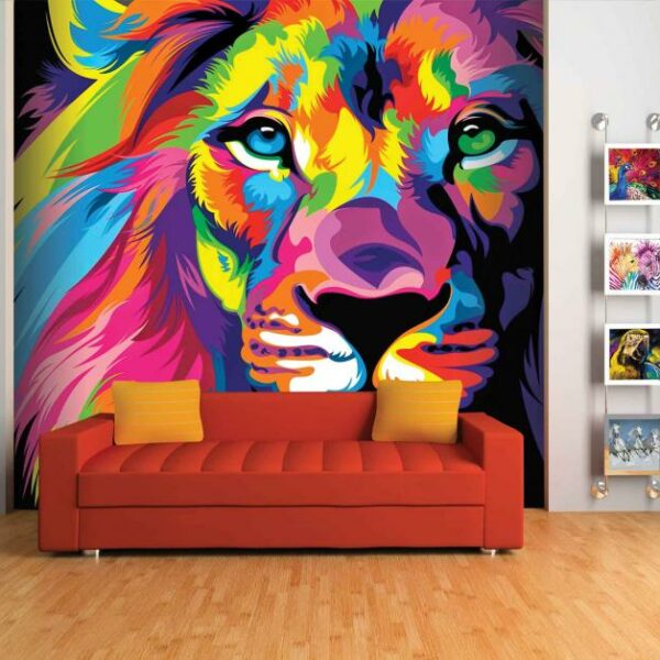 Technicolor Lion Mural