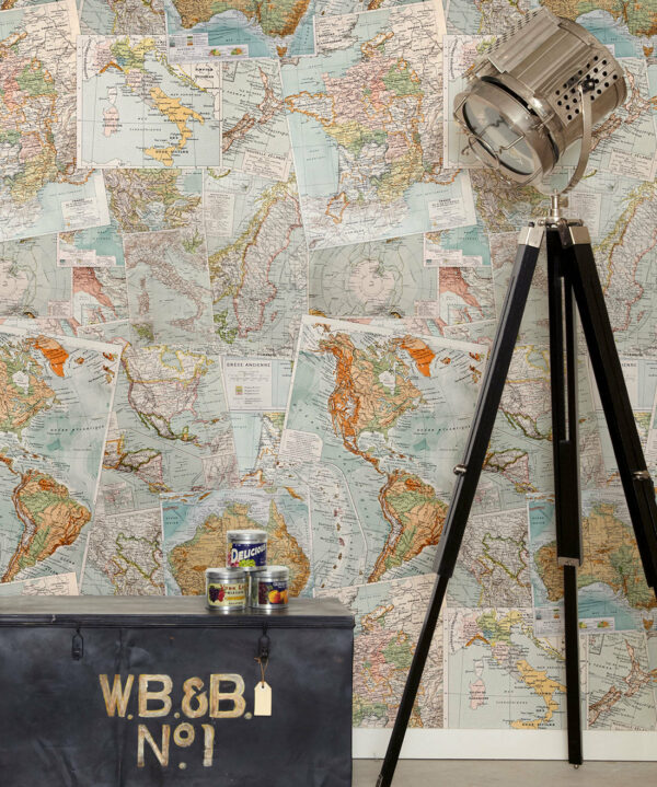 Vintage French Maps Wallpaper