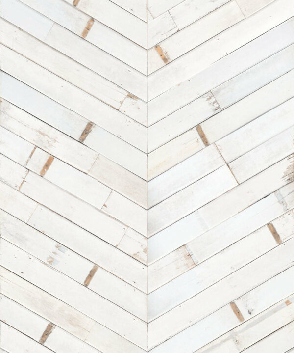 Distressed Timber Chevron Wallpaper