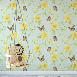 Roses & Butterflies Wallpaper