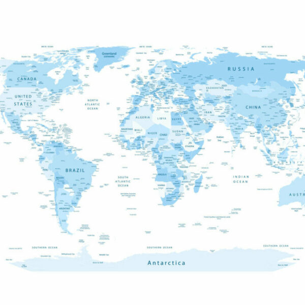 Blue Detailed World Map