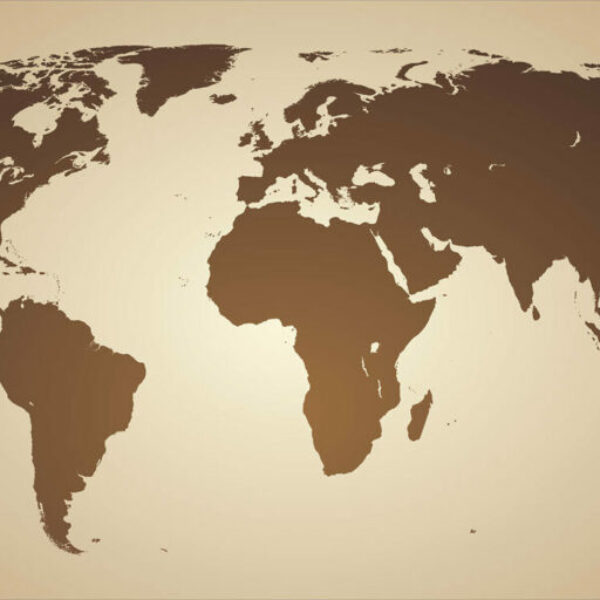 Brown World Map Mural