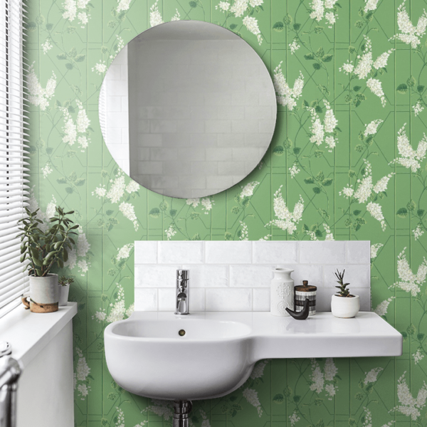 Wisteria Wallpaper - Sage / Leaf Green