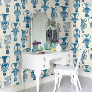 Khulu Vases Wallpaper - Blue and White