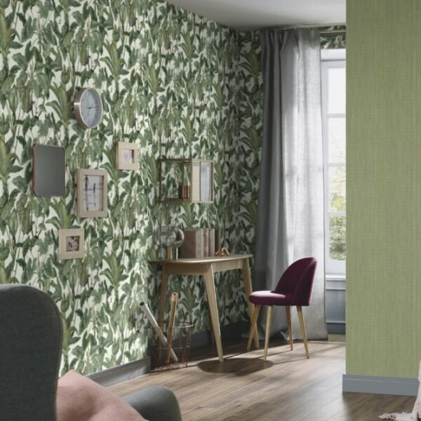 Paradiso Tropical Leaves Wallpaper - Green