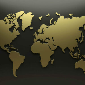 Gold & Black World Map