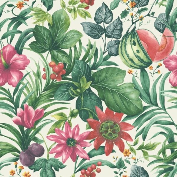 Botanical Fruit Flowers Wallpaper