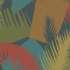 Deco Palm Wallpaper - Red and Blue