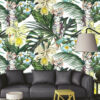 tropical leaves parrot wallpaper