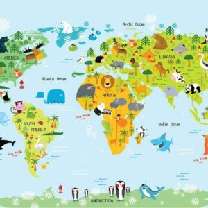 Learning World Map Mural