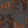 Safari Dance Wallpaper - Charcoal/Red