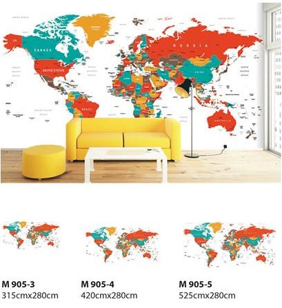 Colourful World Map