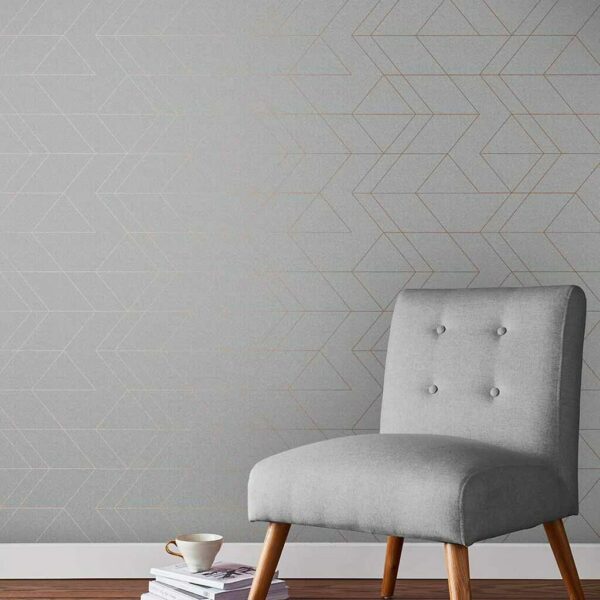 Balance Grey & Rose Gold Wallpaper