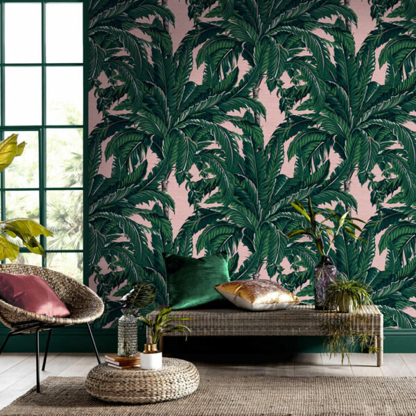 Daintree Palm Blush Wallpaper