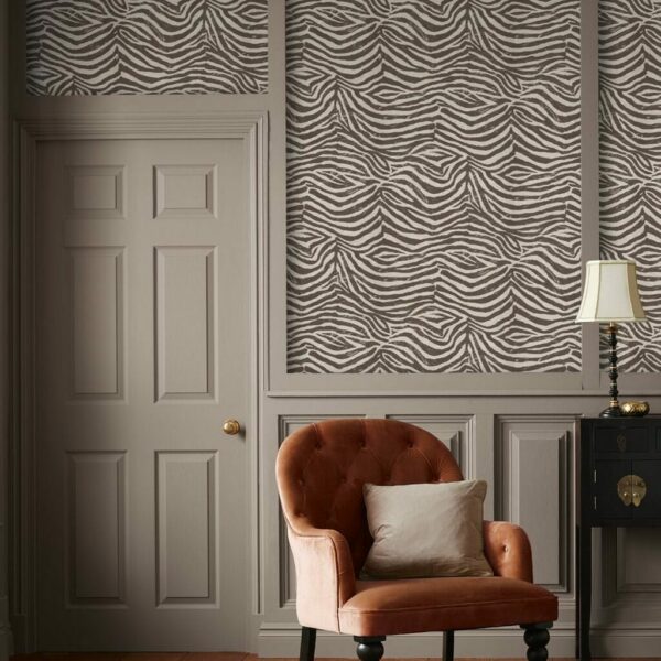 Zebra Brown And Beige Wallpaper
