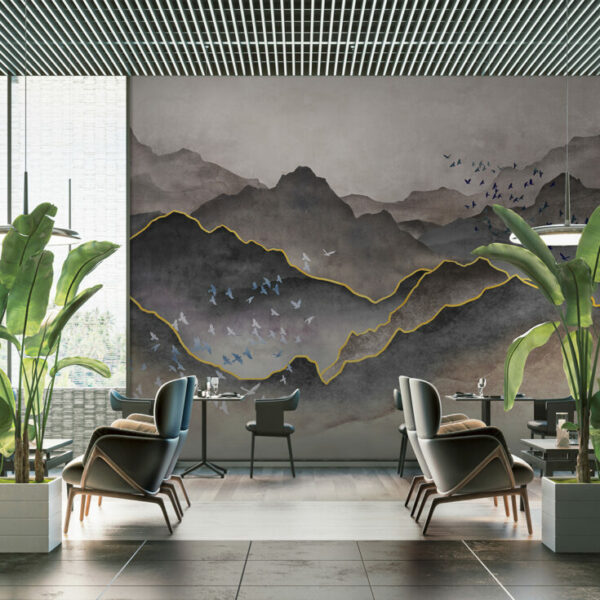Mountains Design Mural – Grey | FJ317-2