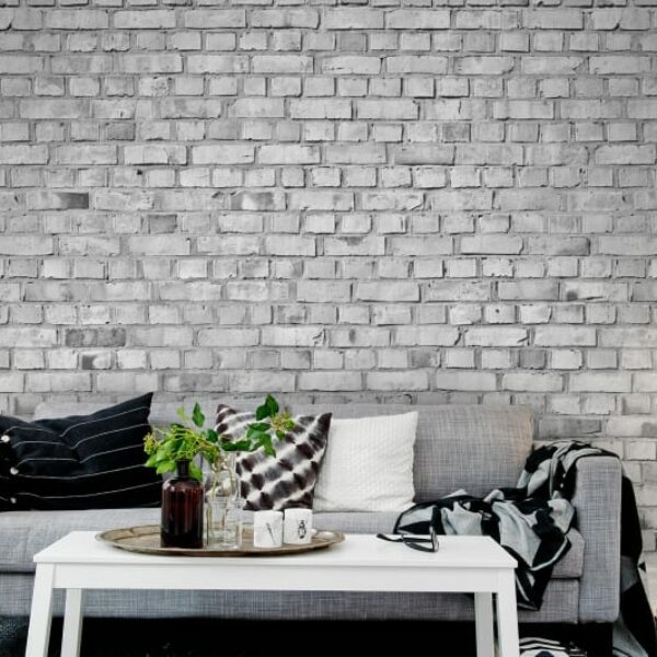 Brick Wall White – Mural – Premium