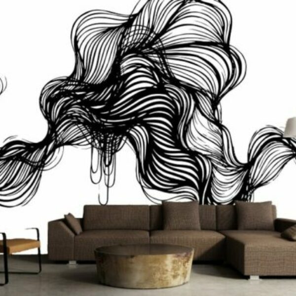 Black White Lines Wallpaper Wallmural