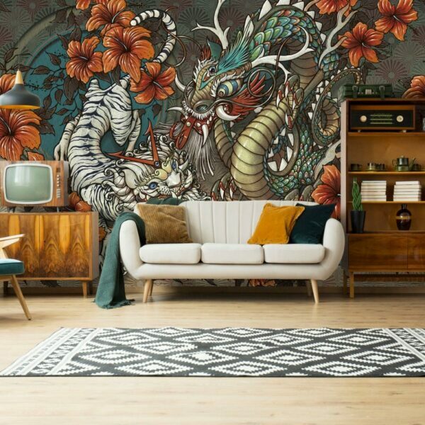 Dragon And Tiger Wallpaper Wallmural