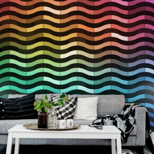 Rainbow Wave Mural - Premium