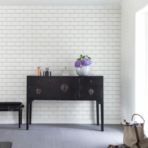 Bistro Tiles Mural - White - Premium