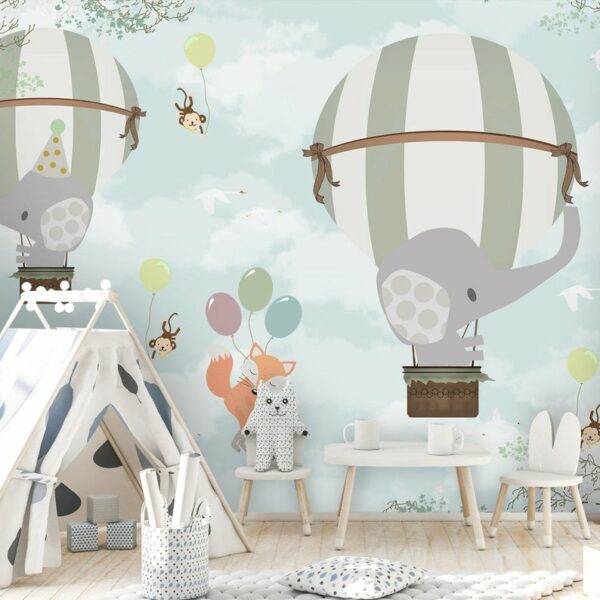 Animals Nursery balloon Wallmural