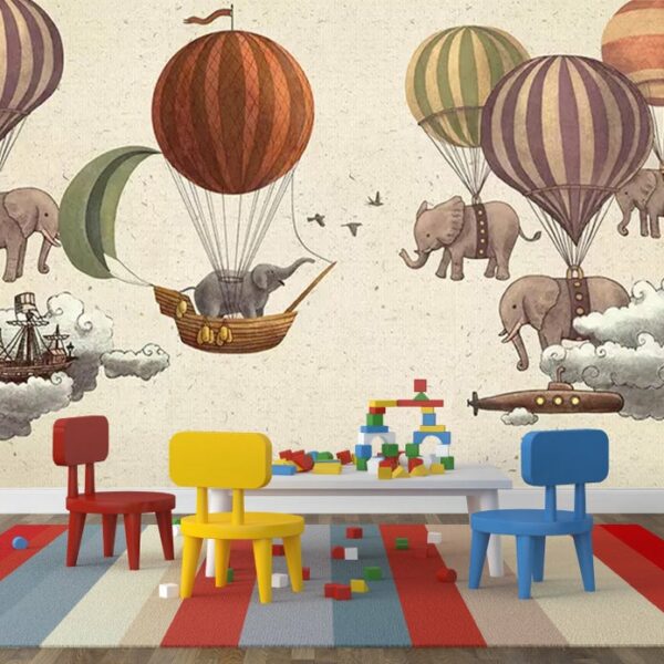 Hot Air Balloons Elephants Wallpaper Wallmural
