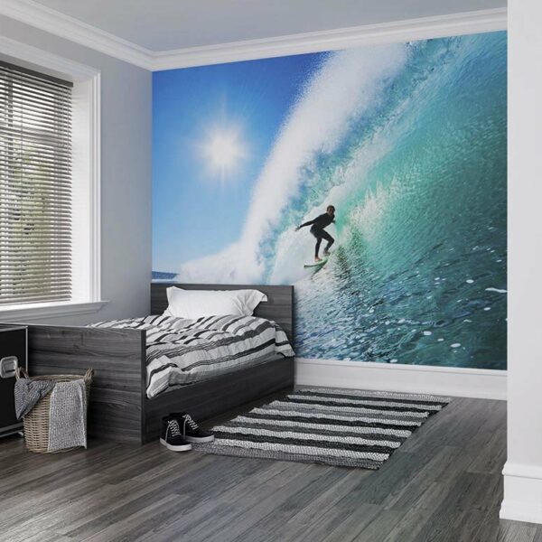 Surfer On Wave Wall Mural
