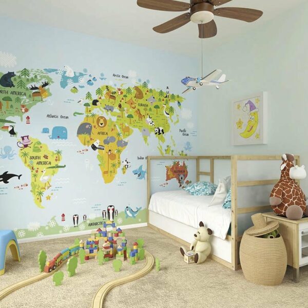 The Whole Wide World Map Wall Mural