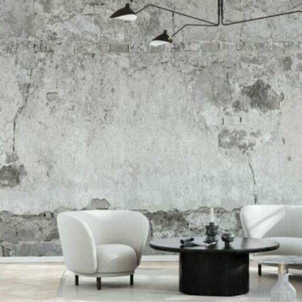 Cracked Stone Wall Mural - Grey