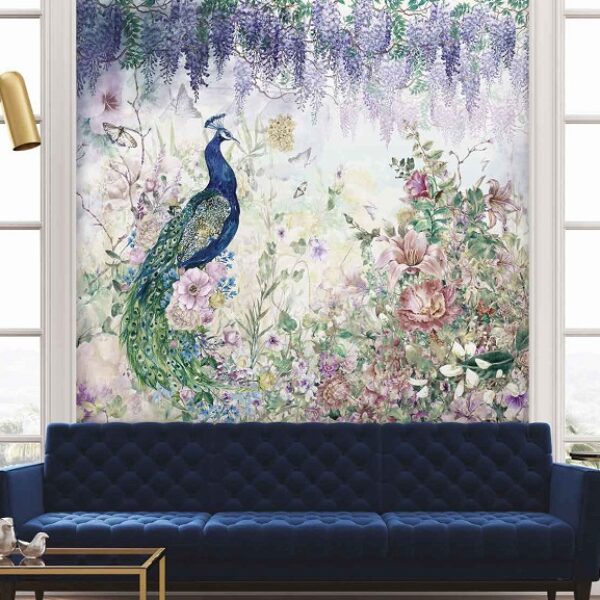 Amazon Peacock with Flowers - A300