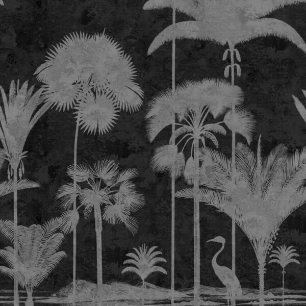 Shadow Palms Mural - Black & White