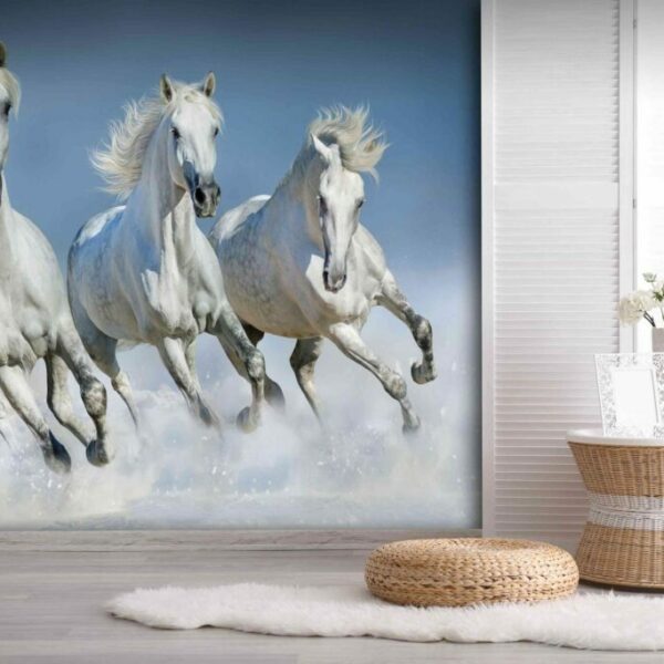 The White Running Horses Wallmural M803