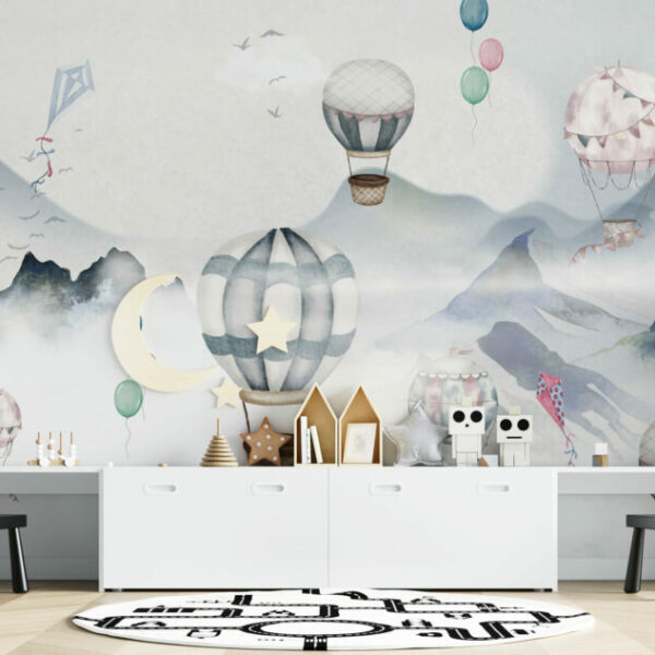 Mountains and Balloons Mural