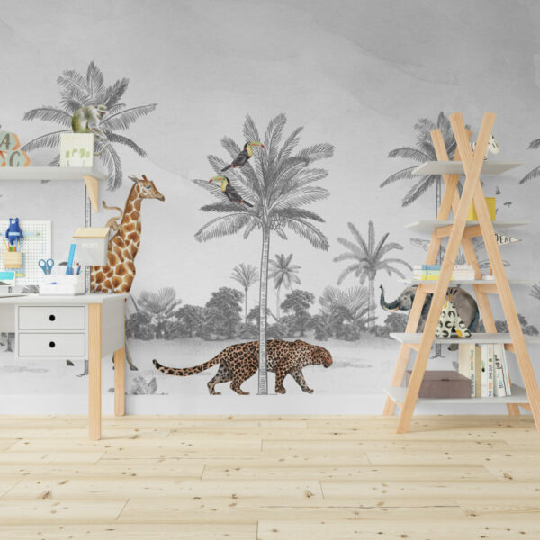 Animals And Palm Trees Murals