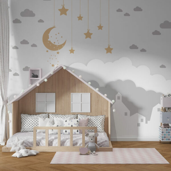 Moon And Clouds Wall Murals
