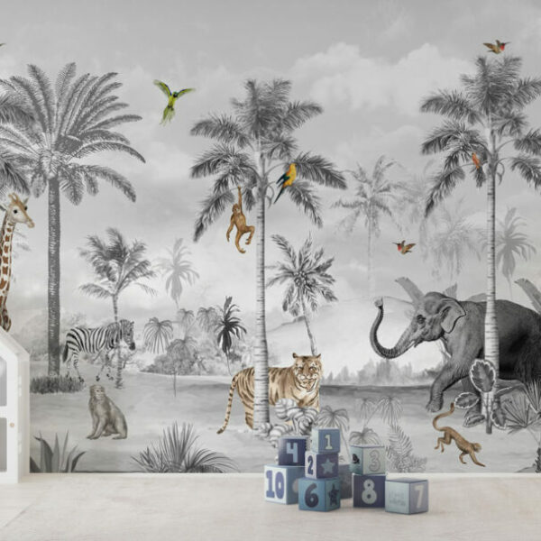 Animals in Jungle Wall Murals