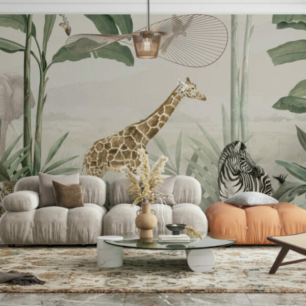 Giraffe in Jungle Wall Murals