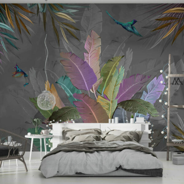 Banana & Palm Leaves Collaged Wall Murals