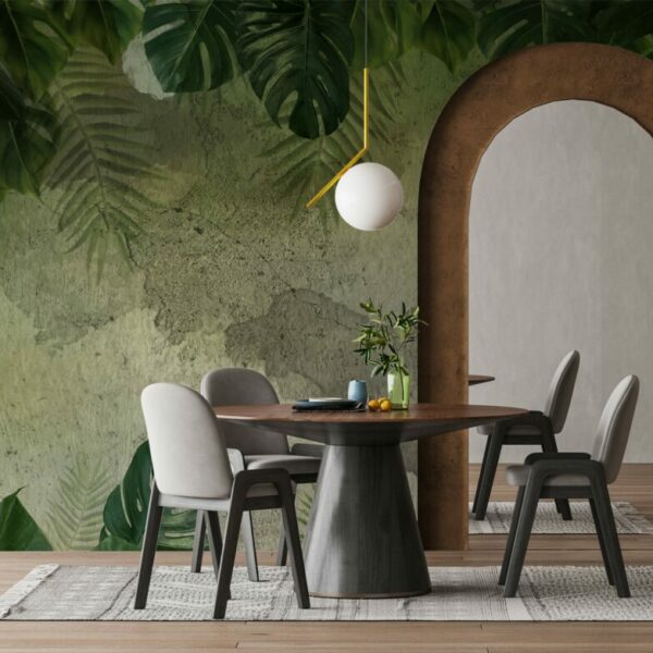 Concrete and Tropical Wall Murals