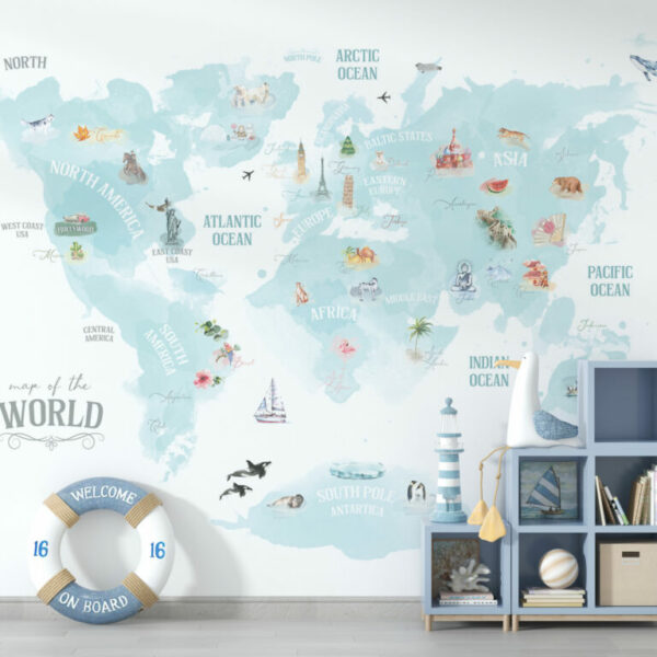 Adventure Kids World Map Wall Mural