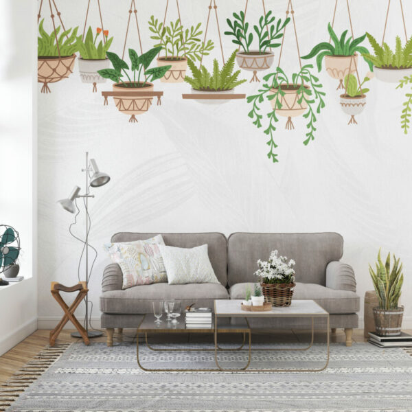Green Leaves Plants Wall Murals