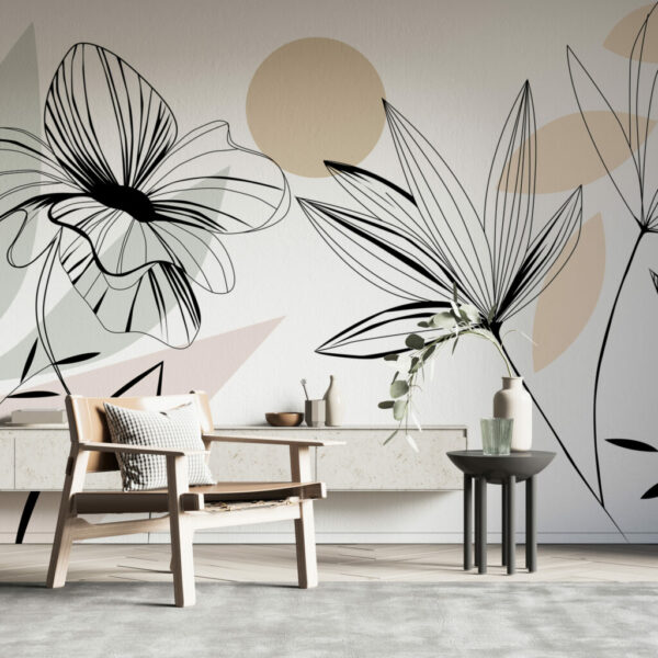 Floral Lines Wall Murals